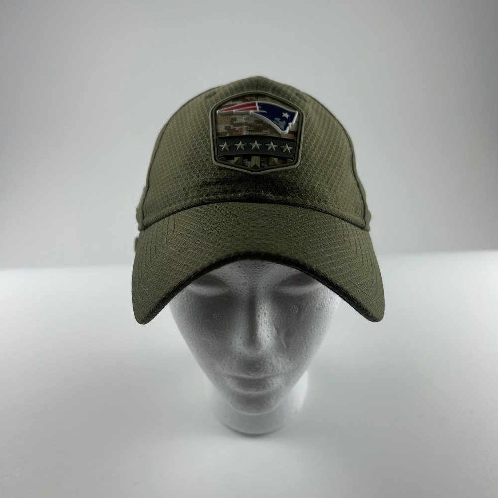 New England Patriots New Era Salute to Service Hat Olive Green Adjustable Cap
